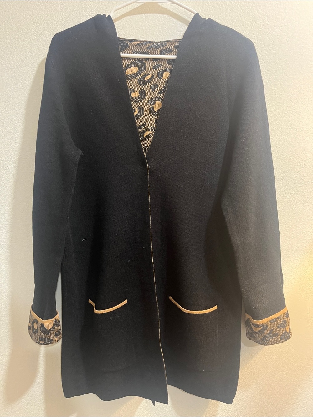 Leopard Print Knit Cardigan Jacket